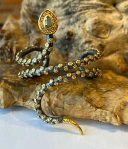 Ara Collection Diamond Snake Cuff