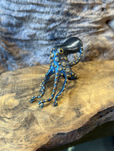 Ara 24kt Gold, Oxidized Silver and Diamond Octopus Ring