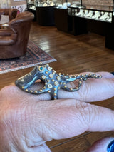 Ara 24kt Gold, Oxidized Silver and Diamond Octopus Ring