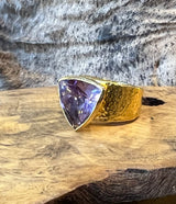 Ara 24k Triangle Amethyst Ring