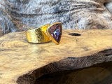 Ara 24k Triangle Amethyst Ring
