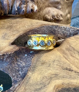 Ara 24k Gold Five Diamond Cigar Band Ring