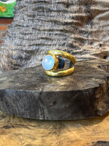 Ara Pearl and 24kt Gold Open Back Ring