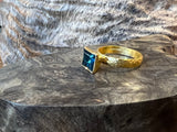 Ara 24k Square Blue Topaz Ring