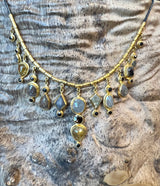 Ara Natural and Black Diamond Dangle Necklace