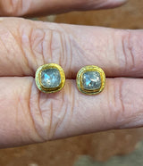 Ara 24K Natural Grey Opaque Diamond Post Earrings