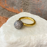 Ara 24kt Gold Pave Diamond Ball Ring