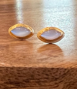 Ara 24K Gold Ball Marquis Moonstone Earrings