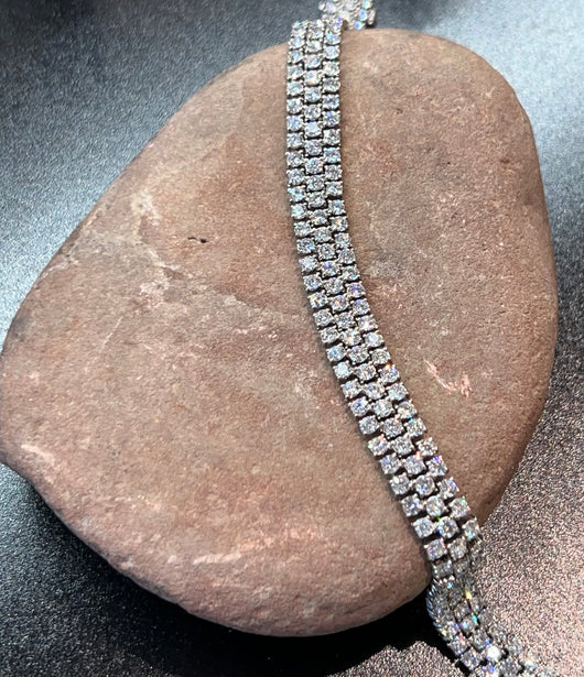 Ross Andrews Triple Love Three Row Diamond Tennis Bracelet