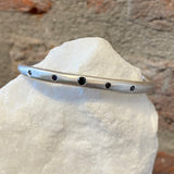 Jessica Weiss Silver and Black Diamond Medium "Ripple" Cuff