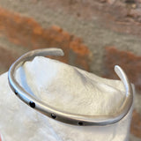 Jessica Weiss Silver and Black Diamond Medium "Ripple" Cuff