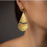 Ara 24kt Gold and White Topaz Tear Drop Earrings