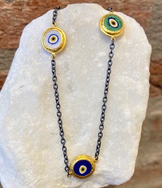 Ara Glass Evil Eye Necklace