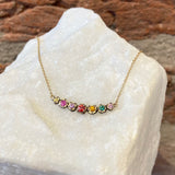 Annie Fensterstock Mixed Metal Rainbow Rock Necklace