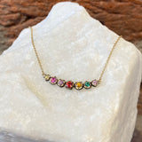 Annie Fensterstock Mixed Metal Rainbow Rock Necklace