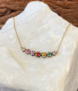 Annie Fensterstock Mixed Metal Rainbow Rock Necklace
