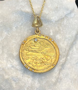 Karen Liberman Ottoman Coin Necklace With Trillion Cut Diamond Accent