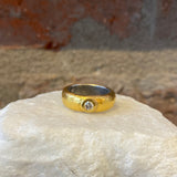 Ara Diamond Center Stone and 24kt Gold Eternity Band