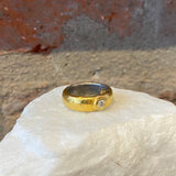 Ara Diamond Center Stone and 24kt Gold Eternity Band