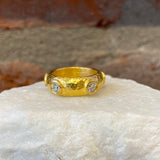 Ara Diamond and 24kt Gold Eternity Band