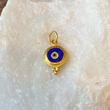 Ara 24kt Gold and Dark Blue Glass Evil Eye Charm