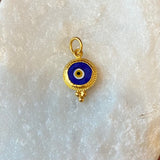 Ara 24kt Gold and Dark Blue Glass Evil Eye Charm