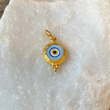 Ara 24kt Gold and Light Blue Glass Evil Eye Charm