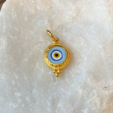 Ara 24kt Gold and Light Blue Glass Evil Eye Charm