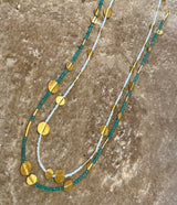 Ara Emerald and 24k Disc Necklace