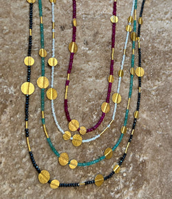 Ara Pearl and 24k Gold Disc Necklace