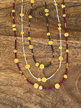 Ara 24K Black Diamond and Gold Disc Necklace