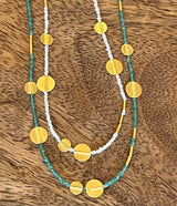 Ara Emerald and 24k Disc Necklace