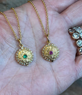 Arman Ruby and Diamond Mini Gold Locket Necklace