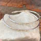 Jessica Weiss Silver and Yellow Gold Dottie Hoop Earrings