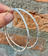 Jessica Weiss Silver and Yellow Gold Dottie Hoop Earrings