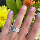 EYG Collection Rhodiumed Silver and Ruby Band