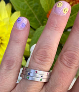 EYG Collection Rhodiumed Silver and Ruby Band