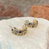 Alex Sepkus 'Candy' Yellow Gold and Blue Sapphire Huggie Earrings