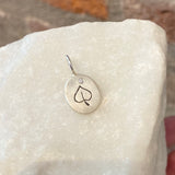 Heather Moore Mini Sterling Silver and Diamond Oval Aspen Leaf Charm
