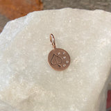 Heather Moore Mini Rose Gold and Diamond Round Aspen Leaf Charm