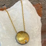 Ara 24kt Gold Coin and Diamond Necklace
