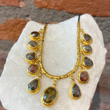Ara Rose Cut Natural Diamond and 24kt Gold Necklace