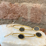 Jessica Weiss Yellow Gold Double Slate Oval Hoops