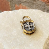 Erica Molinari 2-Tone Diamond Cross Padlock