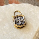 Erica Molinari 2-Tone Diamond Cross Padlock