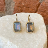 Andi Alyse Diamond and Labradorite Rectangular Earrings