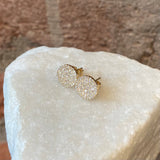 Andi Alyse Diamond and Yellow Gold Disc Stud Earrings