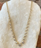 Andi Alyse Bezel Set Diamond and Yellow Gold Necklace