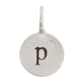 Heather Moore Silver 'P' Charm with Diamond