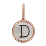 Heather Moore Silver and Rose Gold 'D' Round Charm